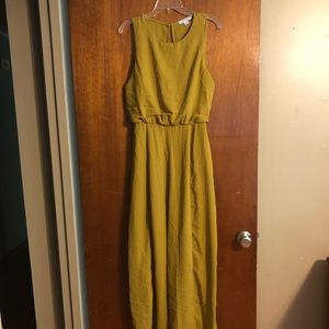 Chartreuse Green Chiffon Jumpsuit Size Large